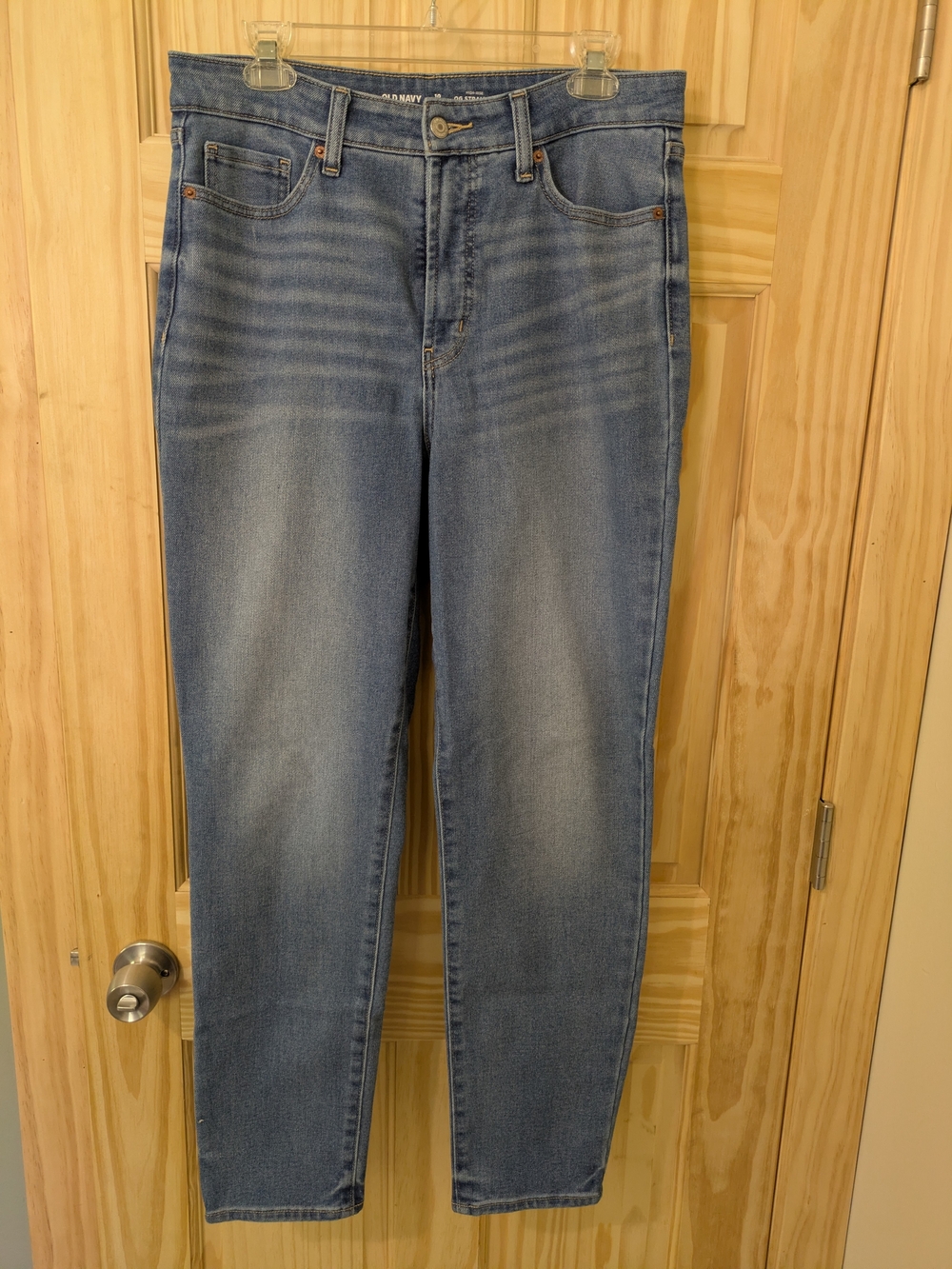 Old Navy TALL OG Straight Built-In Warm Jeans High Rise Medium Wash 10T
